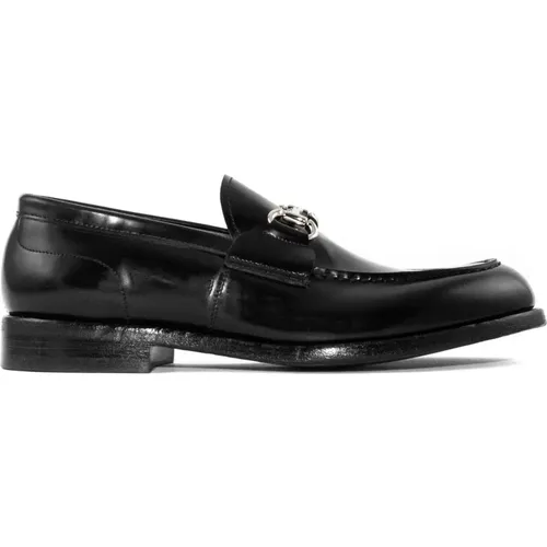 Leather Loafer with Metal Detail , male, Sizes: 7 1/2 UK - Green George - Modalova