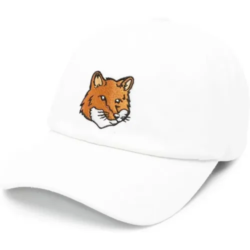 Large Fox Head Baseball Cap , unisex, Sizes: ONE SIZE - Maison Kitsuné - Modalova
