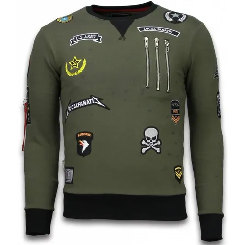 Grundlegende bestickte Pullover-Patches - Herrenpullover - Lf-100G , Herren, Größe: M - Local Fanatic - Modalova