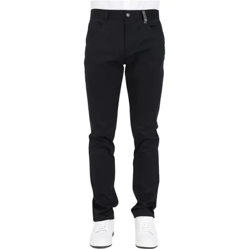 Stretch Gabardine Trousers with Metal Lettering , male, Sizes: S, XL, L, 2XL, M - Moschino - Modalova
