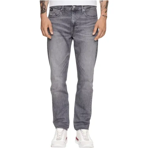 Graue Tapered Jeans , Herren, Größe: W34 L32 - Calvin Klein - Modalova