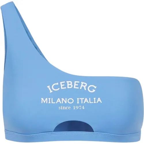 Ein-Schulter-Logo-Badeoberteil , Damen, Größe: L - Iceberg - Modalova