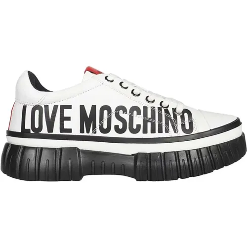 Kontrastierende Low-Top Sneakers - Love Moschino - Modalova