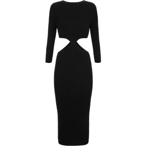 Cut-Out Midi Dress , female, Sizes: M, L - Elisabetta Franchi - Modalova