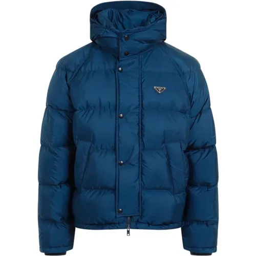 Blaue Daunenjacke Aw24 Prada - Prada - Modalova