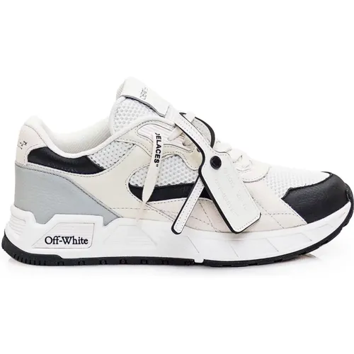 Off , Leather Sneakers with Suede Inserts , male, Sizes: 8 UK, 10 UK, 7 UK, 9 UK - Off White - Modalova