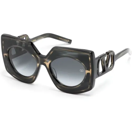 Schwarze Sonnenbrille, Alltagsstil,Rosa Sonnenbrille mit Originalzubehör - Valentino - Modalova
