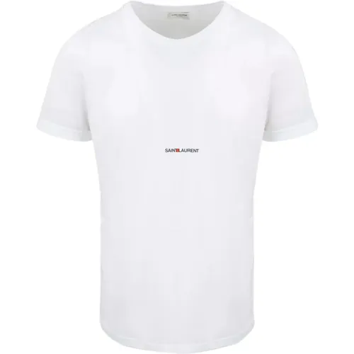 Cotton Logo Print T-Shirt , male, Sizes: S, L, XL, M - Saint Laurent - Modalova