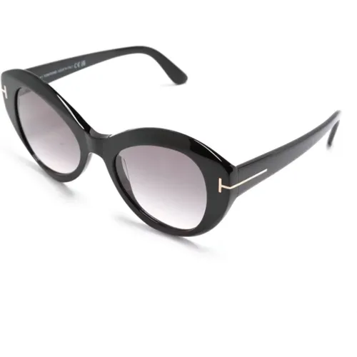Schwarze Sonnenbrille mit Originalzubehör , Damen, Größe: 52 MM - Tom Ford - Modalova