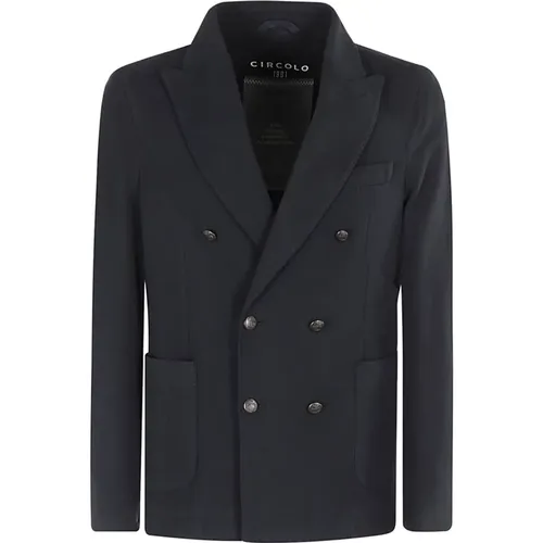 Double-Breasted Cashmere Jersey Jacket , male, Sizes: XL, 2XL, M - Circolo 1901 - Modalova