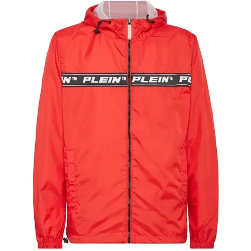 Nylon Windbreaker Hooded Jacket , male, Sizes: L, 2XL, XL, S, M - Philipp Plein - Modalova