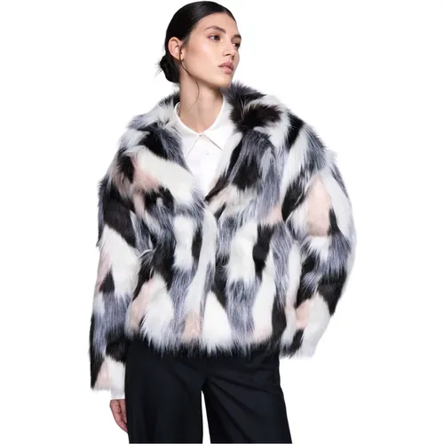 Kurze Faux Fur Jacke , Damen, Größe: 2XS - Silvian Heach - Modalova