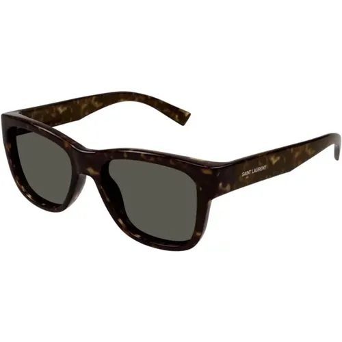 Classic Havana Sunglasses with Grey Lenses , female, Sizes: 54 MM - Saint Laurent - Modalova