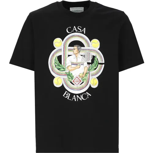 Le Joueur Schwarzes T-Shirt , Herren, Größe: L - Casablanca - Modalova
