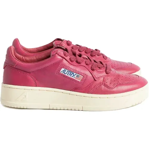 Fuchsia Goat Leather Sneaker , female, Sizes: 5 UK - Autry - Modalova