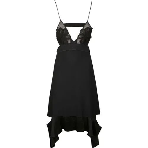 Ruffle Midi Dress , female, Sizes: M, L - Victoria Beckham - Modalova