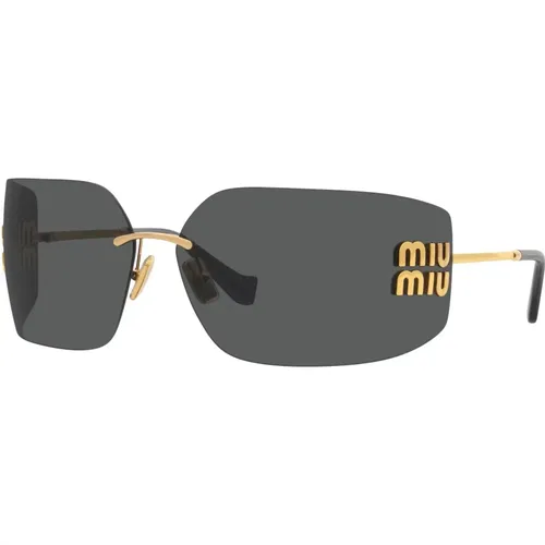 Sunglasses,Gold/Licht Violette Sonnenbrille SMU 54YS,Gold/Lichtgraue Sonnenbrille - Miu Miu - Modalova