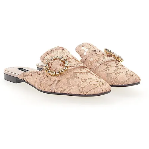 Crystal Embellished Slipper Clogs , female, Sizes: 3 UK - Dolce & Gabbana - Modalova