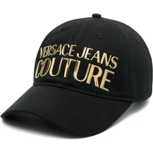 Schwarze Baumwollhüte mit Dickerem Druck - Versace Jeans Couture - Modalova