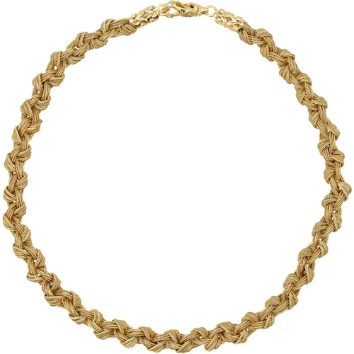 Gold Celtic Rope Knot Necklace , unisex, Sizes: ONE SIZE - Emanuele Bicocchi - Modalova