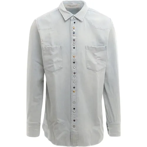 Denim Shirt Ss23 , male, Sizes: L, S - Golden Goose - Modalova