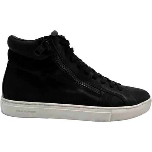 High Top Double Zip Sneakers , Herren, Größe: 41 EU - Crime London - Modalova