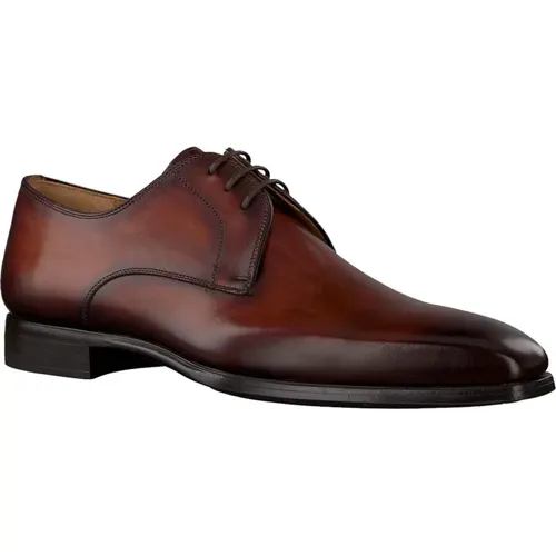 Elegante Cognac-braune Derby-Schuhe , Herren, Größe: 44 1/2 EU - Magnanni - Modalova