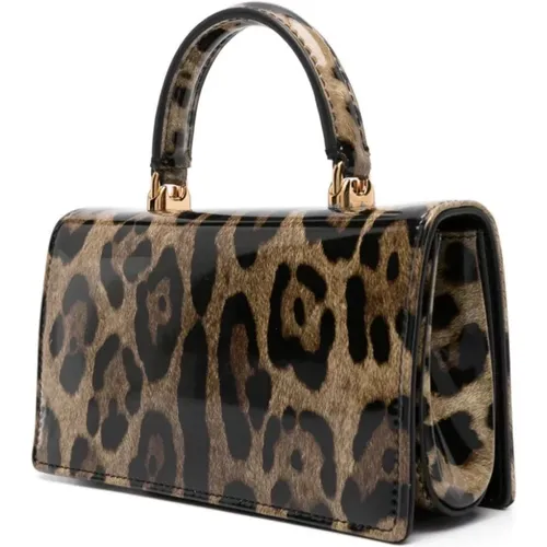 Leopard-print Crossbody Bag, , female, Sizes: ONE SIZE - Dolce & Gabbana - Modalova