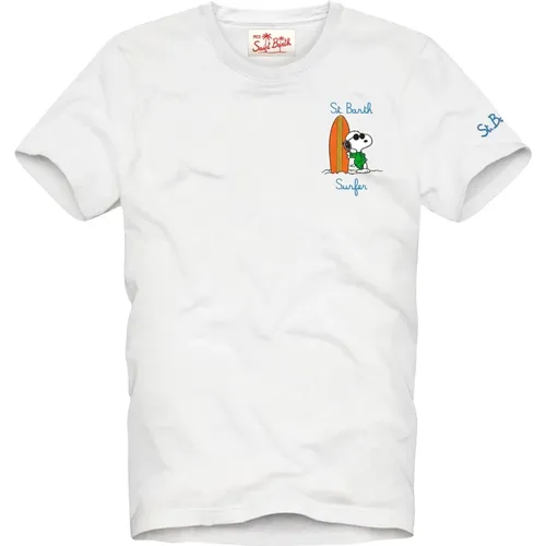 Snoopy Surfer T-Shirt , Herren, Größe: 2XL - MC2 Saint Barth - Modalova