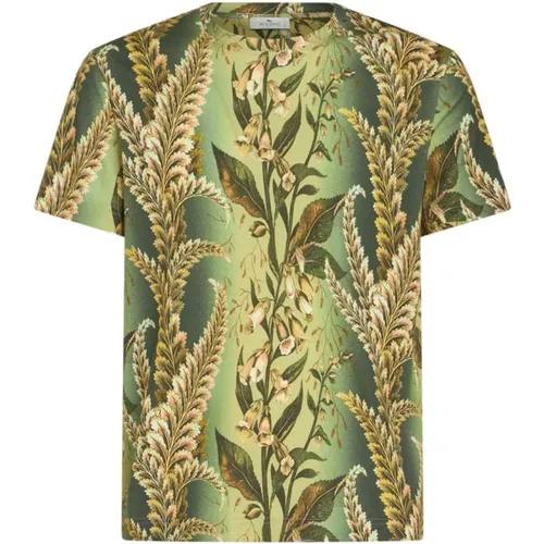 Leaf Print T-shirts and Polos , male, Sizes: L - ETRO - Modalova