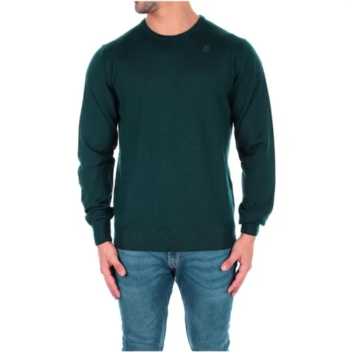 Grüner Logo Pullover Regular Fit , Herren, Größe: L - K-way - Modalova