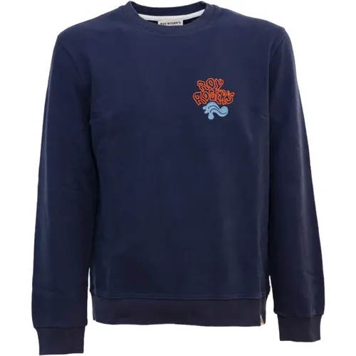 Embroidered Crew Neck Sweatshirt , male, Sizes: M, S, XL, L - Roy Roger's - Modalova
