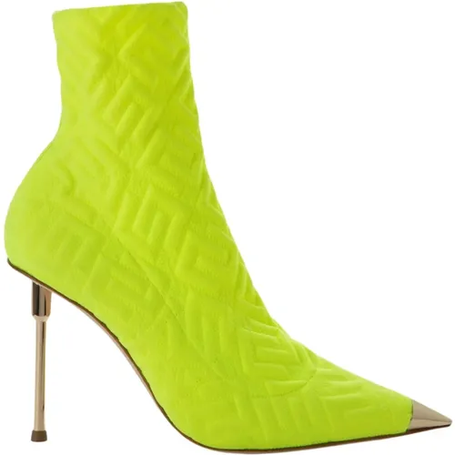 Embossed Jacquard Sock Boot - Size 38.5 , female, Sizes: 4 UK - Elisabetta Franchi - Modalova
