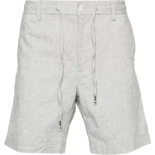 Cotton/Linen Tapered Fit Shorts , male, Sizes: L, XL - Hugo Boss - Modalova