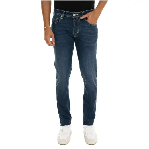 Customizable Zip Stretch Denim Jeans , male, Sizes: W38, W31, W34, W35, W33, W40, W36, W42, W32 - Tramarossa - Modalova