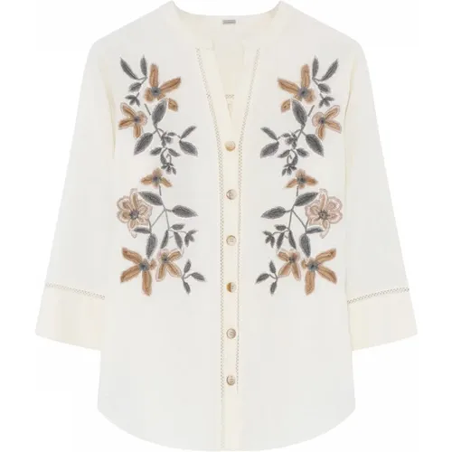 Floral Embroidered Shirt Blouse , female, Sizes: 2XL - Gustav - Modalova