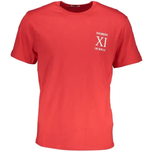 Druck Logo Rundhals T-Shirt , Herren, Größe: S - Bikkembergs - Modalova