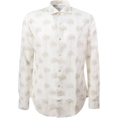 Classic Button-Up Shirt in Sand , male, Sizes: L, XL, M - Eleventy - Modalova