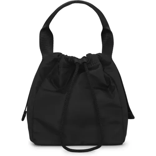 Schwarze Kordelzugtasche , Damen, Größe: ONE Size - Ganni - Modalova