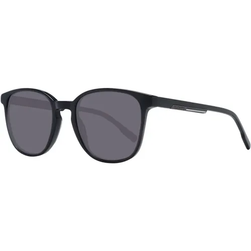 Schwarze runde Acetat-Sonnenbrille mit grauen Gläsern - Hackett - Modalova
