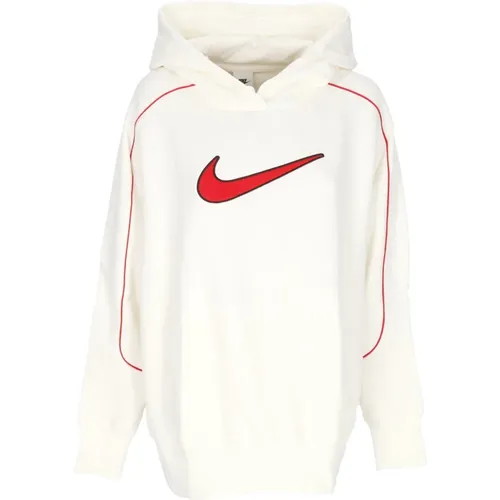 Oversize Swoosh Hoodie Rot , Damen, Größe: L - Nike - Modalova