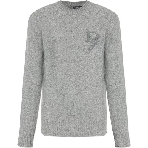 Pullover mit gesticktem Logo - Dolce & Gabbana - Modalova