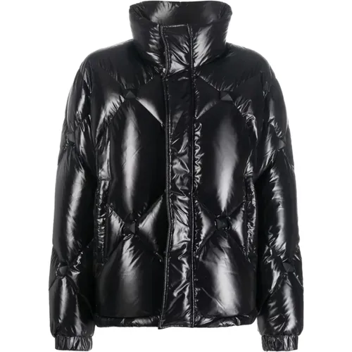 Schwarze Daunenjacke Nylon Feder - Philipp Plein - Modalova