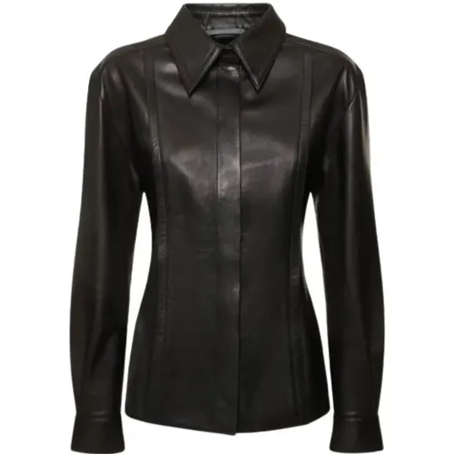 Glossy Nappa Shirt Long Sleeves , female, Sizes: L, M - alberta ferretti - Modalova