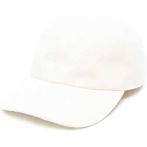 Weiße Baumwoll-Canvas Kappe mit Gebogenem Schirm , Damen, Größe: M - The Attico - Modalova