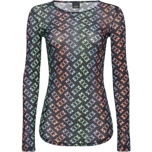 MultiColour Sweater with Monogram Print , female, Sizes: 2XS - pinko - Modalova