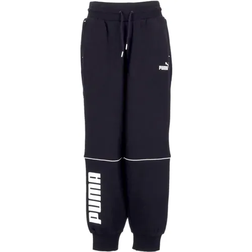 Farbblock Hohe Taille Schwarze Hose , Damen, Größe: M - Puma - Modalova