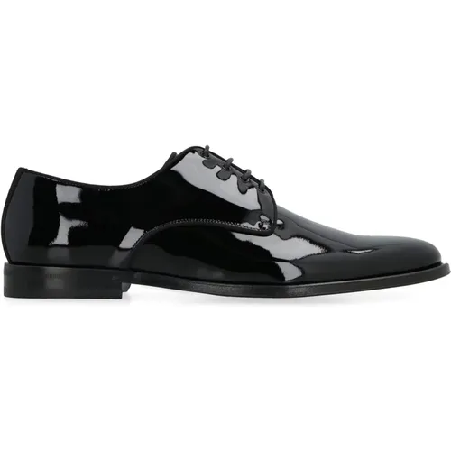 Raffaello Patent Leather Derby Shoes , male, Sizes: 6 UK - Dolce & Gabbana - Modalova