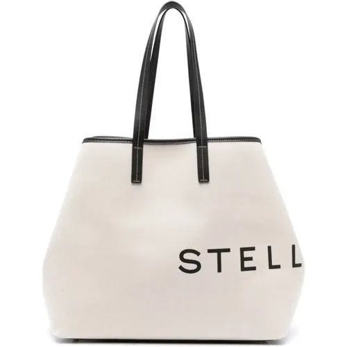 Canvas Logo Print Bag , female, Sizes: ONE SIZE - Stella Mccartney - Modalova