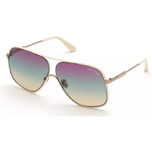 Metal Frame Gradient Lens Sunglasses , female, Sizes: ONE SIZE - Tom Ford - Modalova